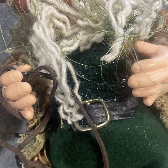 St. Patrick's Day Leprechaun Figure with Pot of Gold 12" Standing Leopard Coat - Picture 5 of 11